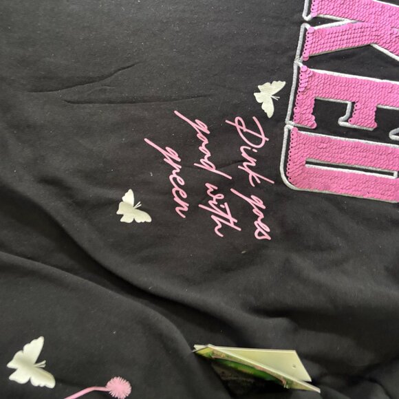 Wicked Sequin Sweatshirt Pink Green Elphaba Glinda WalMart NWT Defy Gravity XXL - Picture 5 of 8